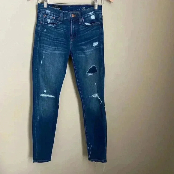 J.‎ Crew Toothpick Distressed Skinny Jeans  Size 26 - Picture 2 of 11